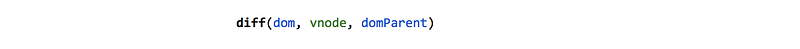 diff(dom, vnode, domParent)
